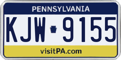 PA license plate KJW9155