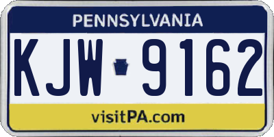 PA license plate KJW9162