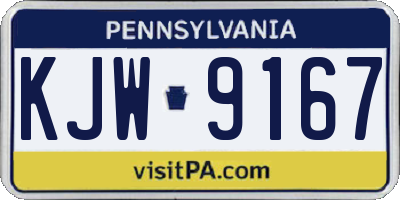 PA license plate KJW9167