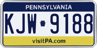 PA license plate KJW9188