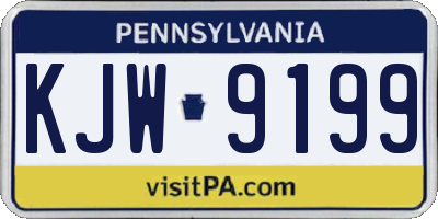 PA license plate KJW9199