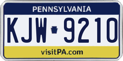 PA license plate KJW9210