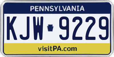 PA license plate KJW9229