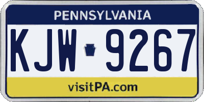 PA license plate KJW9267