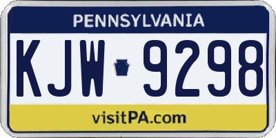 PA license plate KJW9298