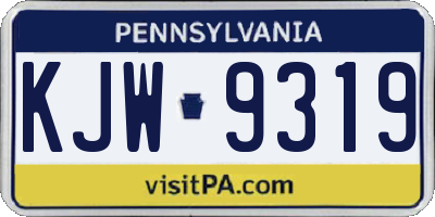 PA license plate KJW9319