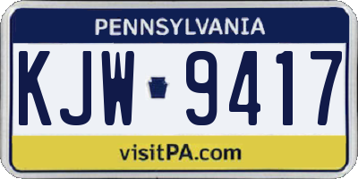 PA license plate KJW9417