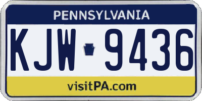 PA license plate KJW9436