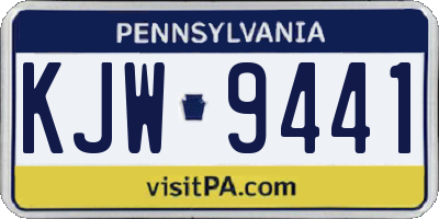 PA license plate KJW9441