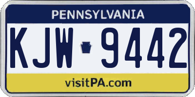 PA license plate KJW9442