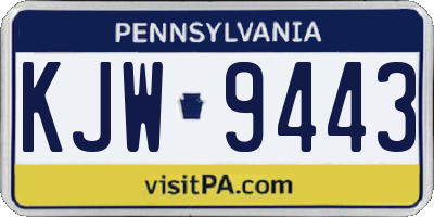 PA license plate KJW9443