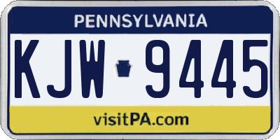 PA license plate KJW9445
