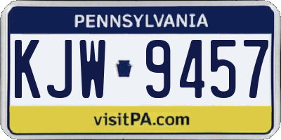 PA license plate KJW9457
