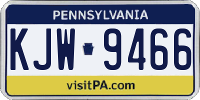 PA license plate KJW9466