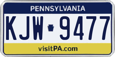 PA license plate KJW9477