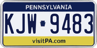 PA license plate KJW9483