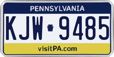 PA license plate KJW9485