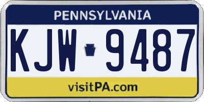 PA license plate KJW9487