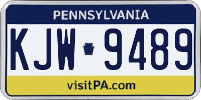 PA license plate KJW9489