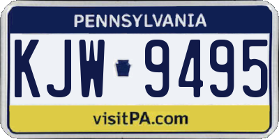 PA license plate KJW9495