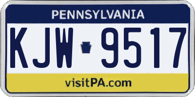 PA license plate KJW9517