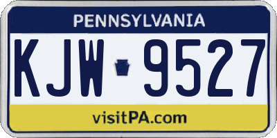 PA license plate KJW9527