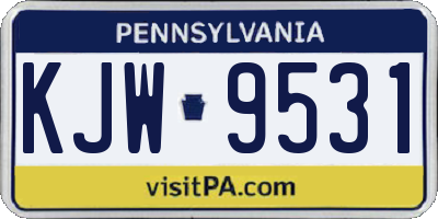 PA license plate KJW9531