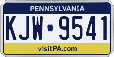 PA license plate KJW9541