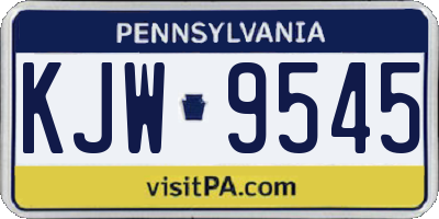 PA license plate KJW9545