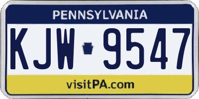 PA license plate KJW9547
