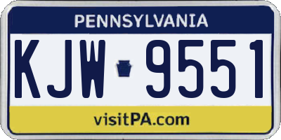 PA license plate KJW9551
