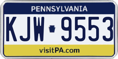 PA license plate KJW9553