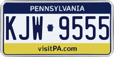 PA license plate KJW9555