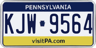 PA license plate KJW9564