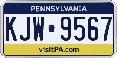 PA license plate KJW9567