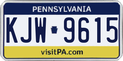 PA license plate KJW9615