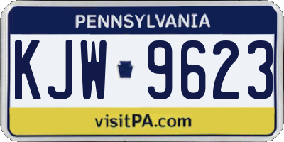 PA license plate KJW9623