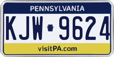 PA license plate KJW9624