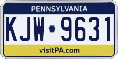 PA license plate KJW9631