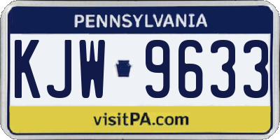 PA license plate KJW9633