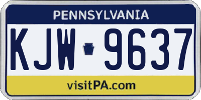 PA license plate KJW9637