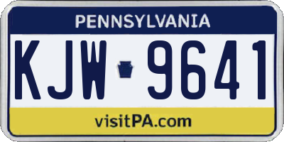PA license plate KJW9641