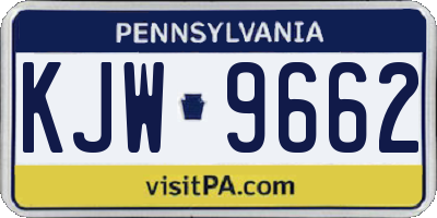 PA license plate KJW9662