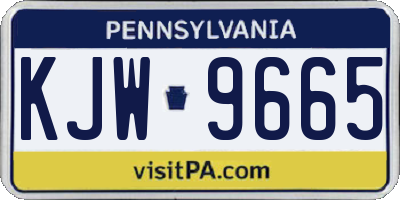PA license plate KJW9665