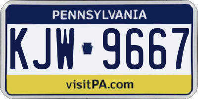 PA license plate KJW9667