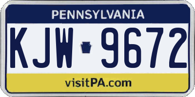 PA license plate KJW9672