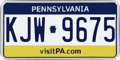 PA license plate KJW9675