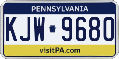 PA license plate KJW9680