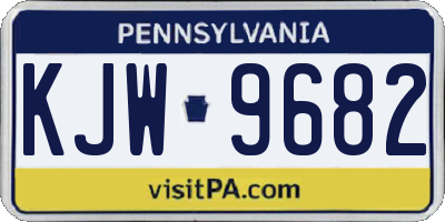 PA license plate KJW9682