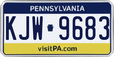 PA license plate KJW9683